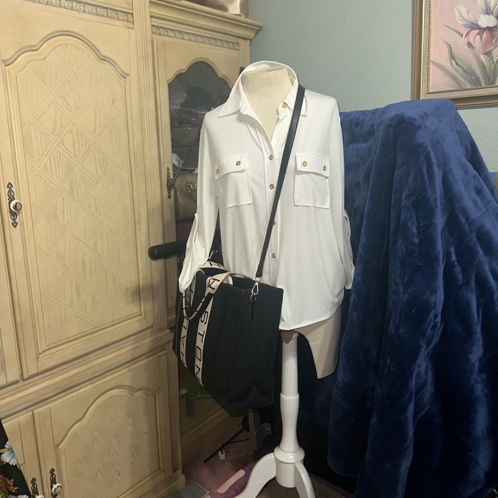 Halston Heritage Black and Cream tote - Picture 11 of 11